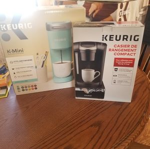 Keurig mini coffee maker and slim storage drawer